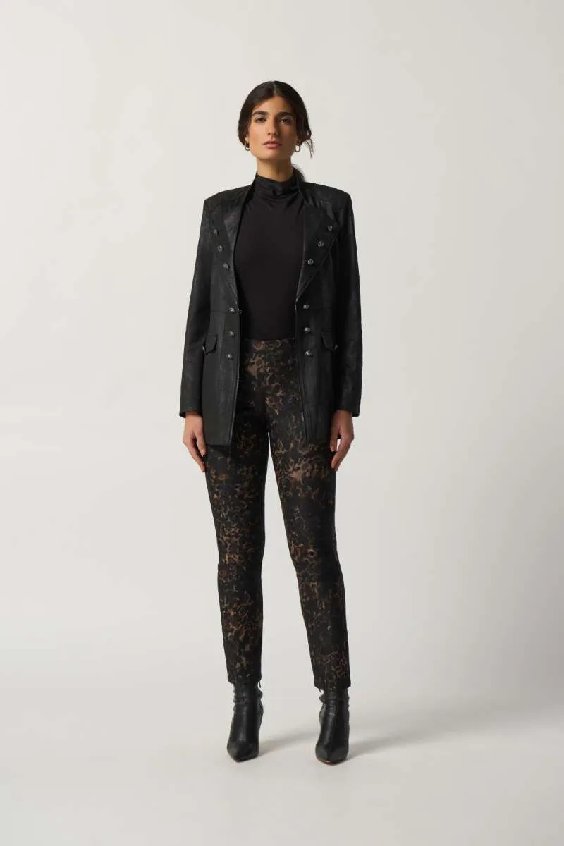 Animal Print Slim-Fit Jeans in Brown/Black 233915 by Joseph Ribkoff