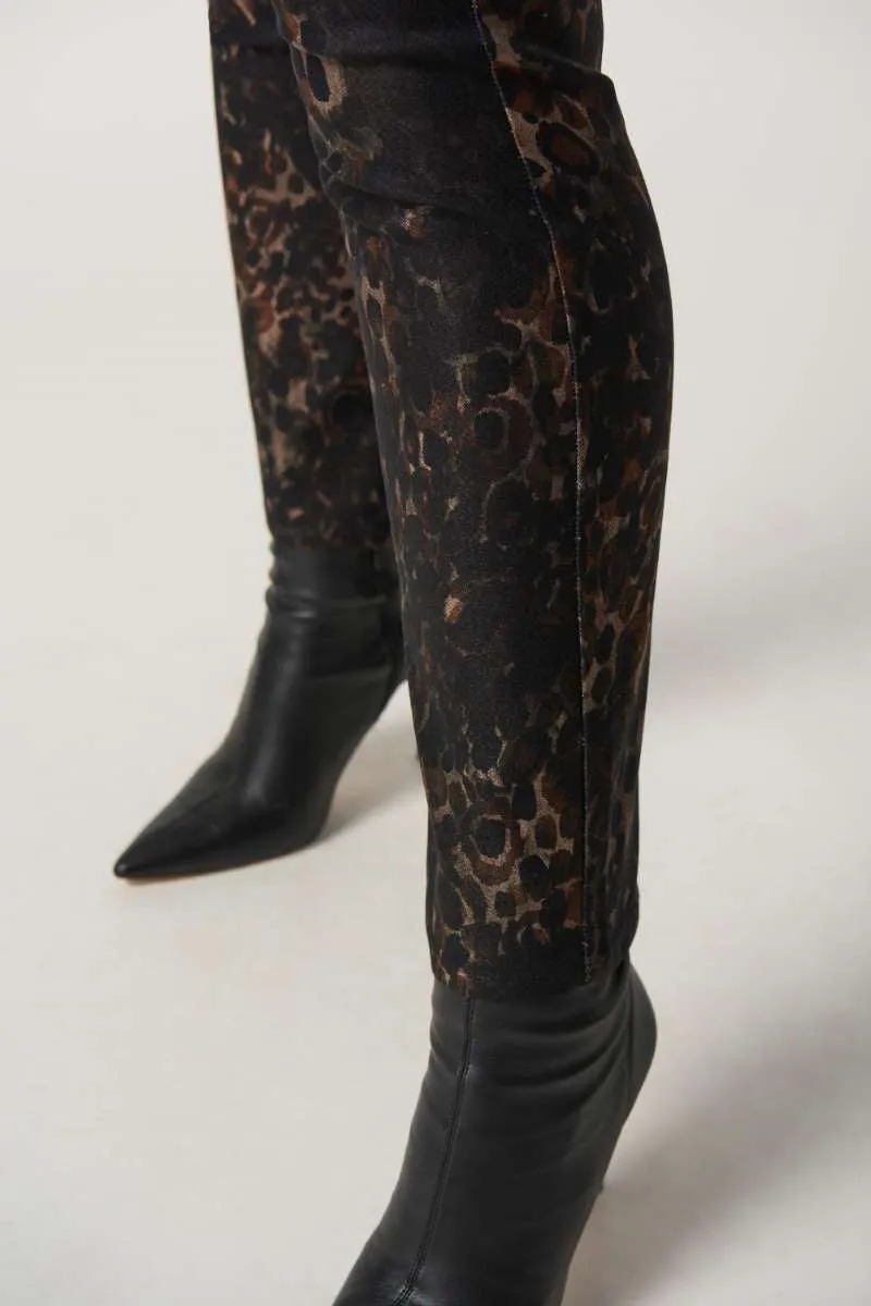 Animal Print Slim-Fit Jeans in Brown/Black 233915 by Joseph Ribkoff