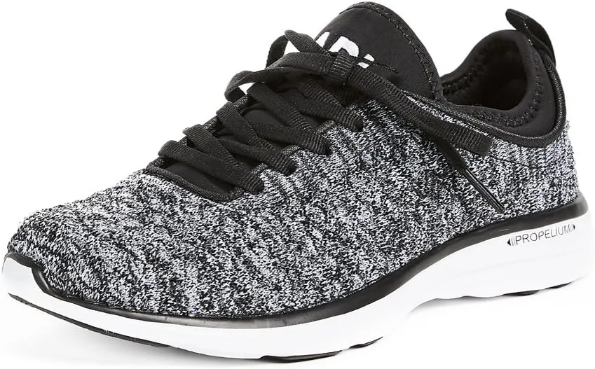 APL: Athletic Propulsion Labs Women's Techloom Phantom Sneakers, Black/White/Melange, 8.5 B(M) US