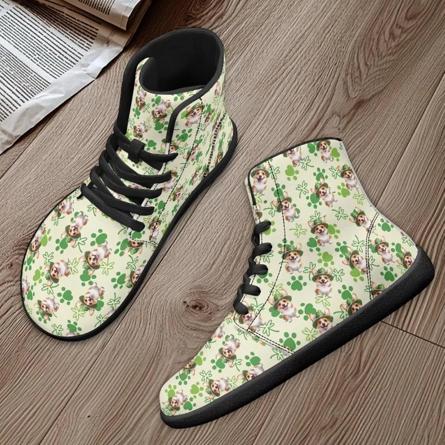 Binienty Men Wide Width Barefoot Flats Shoes Women Holiday Shoes High Top PU Zero Drop Walking Hiking Sneakers