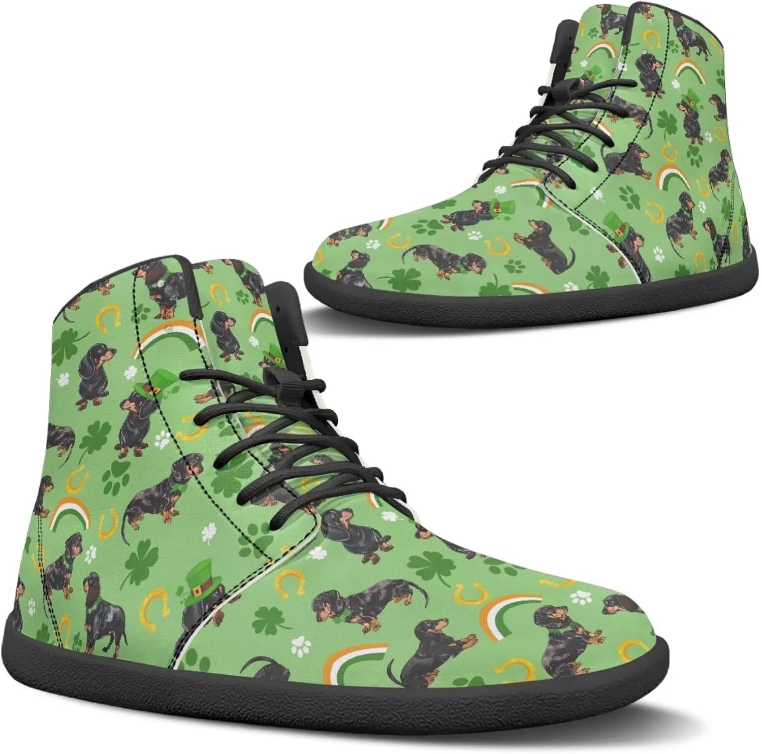 Binienty Men Wide Width Barefoot Flats Shoes Women Holiday Shoes High Top PU Zero Drop Walking Hiking Sneakers