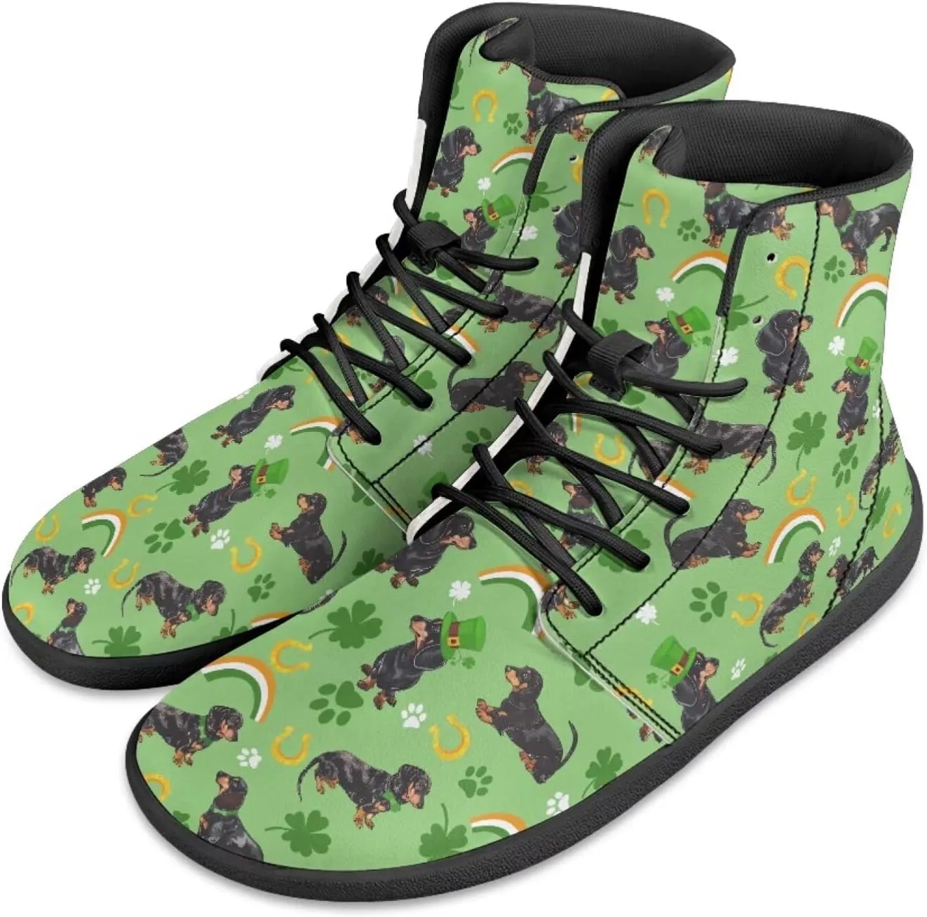 Binienty Men Wide Width Barefoot Flats Shoes Women Holiday Shoes High Top PU Zero Drop Walking Hiking Sneakers