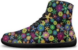 Binienty Wide Width Barefoot Shoes Men Women PU High Top Lace-up Cross-Trainer Sneakers Non Slip Flats
