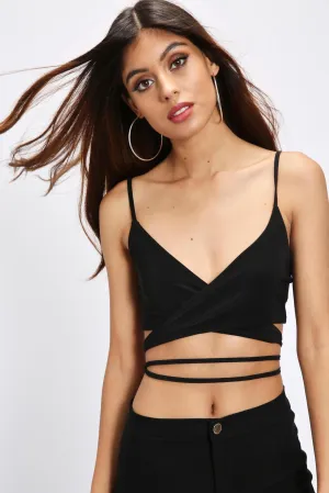 Black Cross Over Tie Bralet