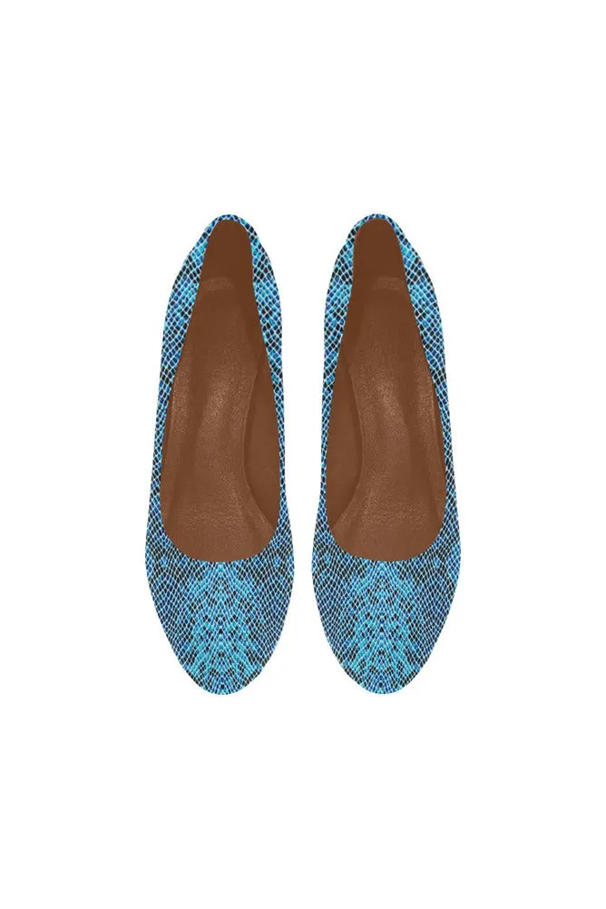 Blue Snakeskin Women's High Heels