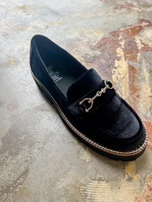 Brownie Points Corky Loafers-Black Velvet Only