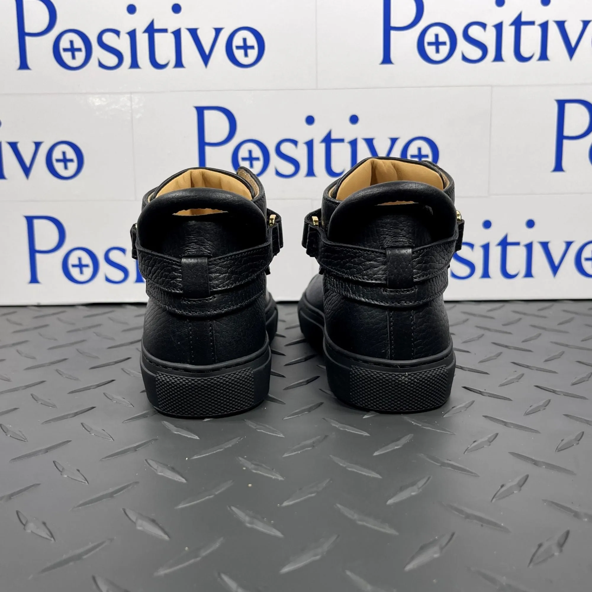 Buscemi 100MM Toddler Alce Black Leather Sneakers