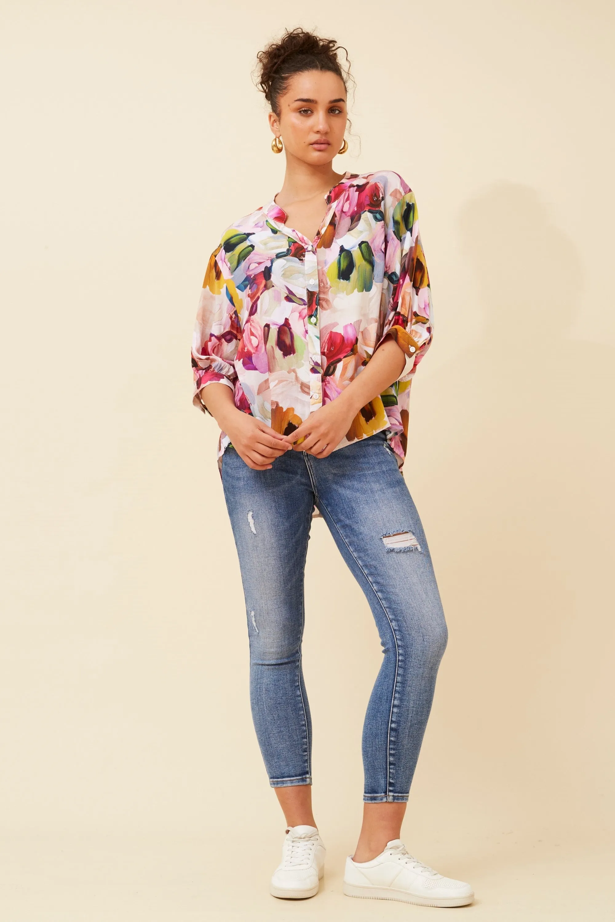 Caroline Morgan Abstract Print Shirt