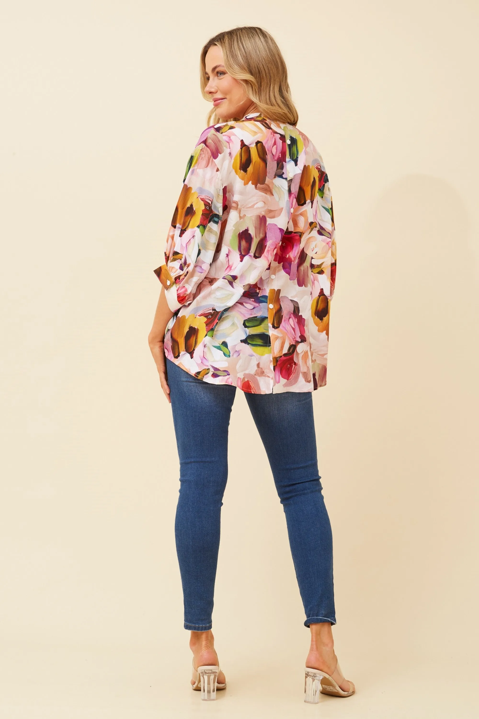 Caroline Morgan Abstract Print Shirt