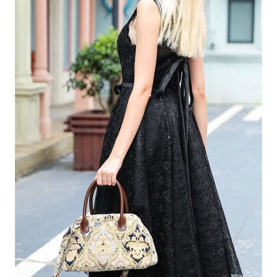 Carpet Handbag Golden Age Navy