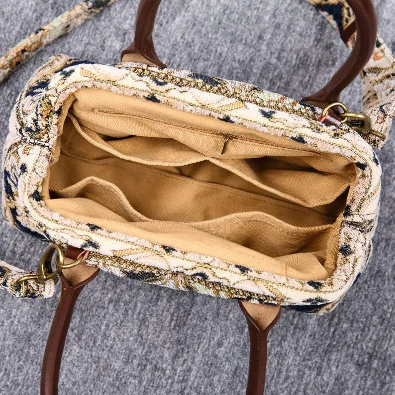 Carpet Handbag Golden Age Navy