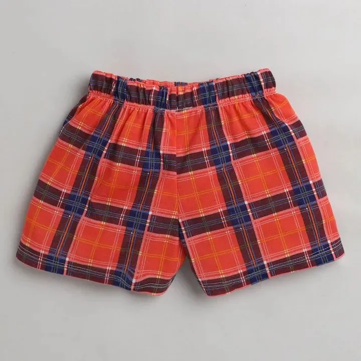Checkered Printed Short