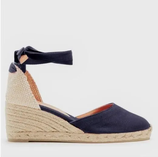 Chicvane Lace Up Close Toe Wedge Sandals Espadrille Sandals