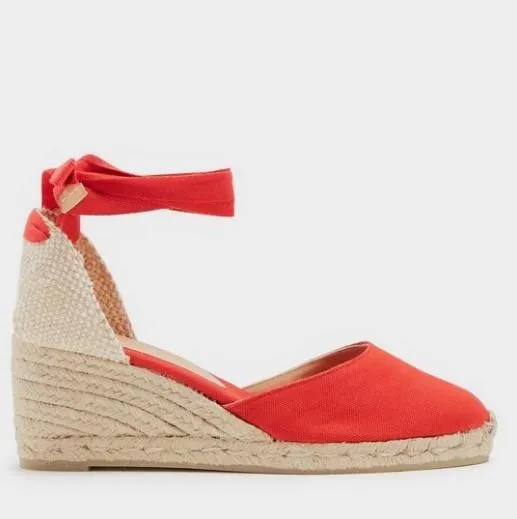 Chicvane Lace Up Close Toe Wedge Sandals Espadrille Sandals