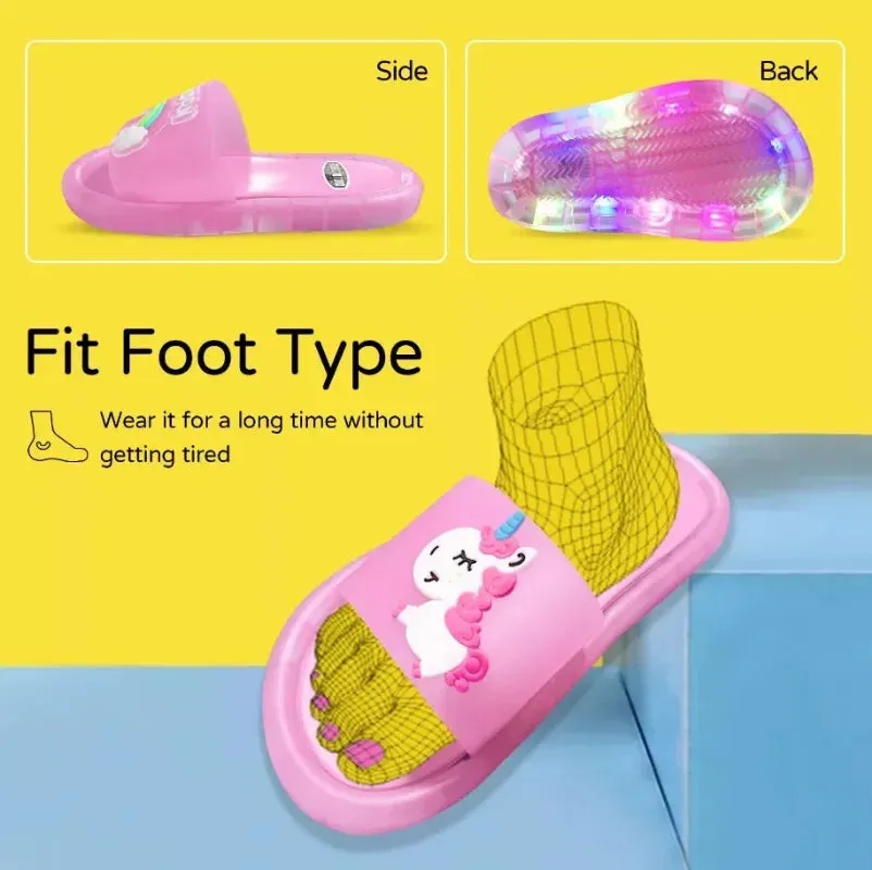 Children's Lighted Slippers with a Unicorn Design for Boys and Girls