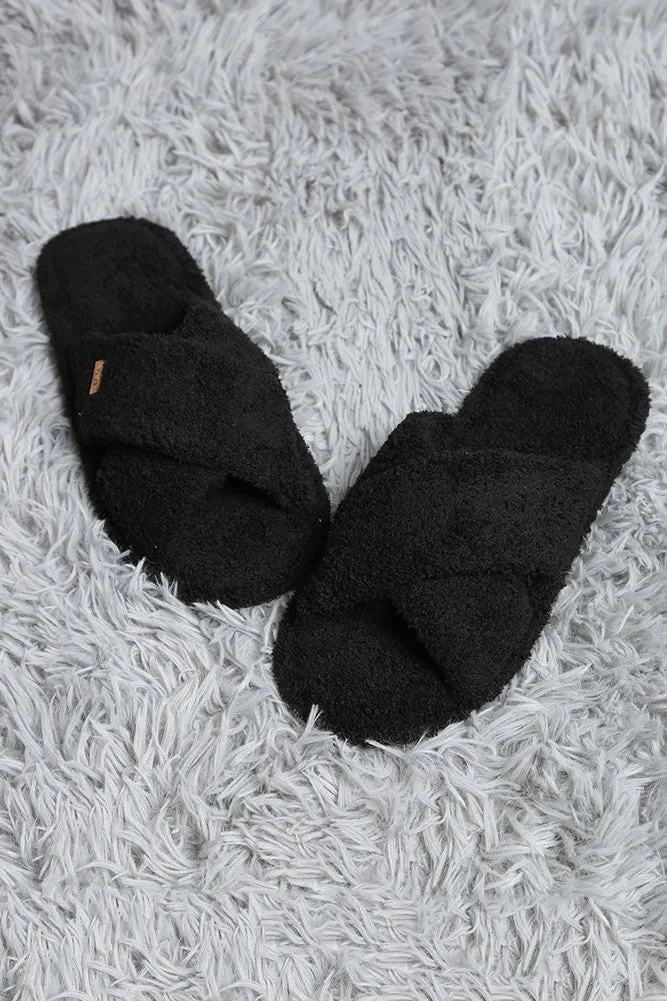Criss Cross Slippers in Black