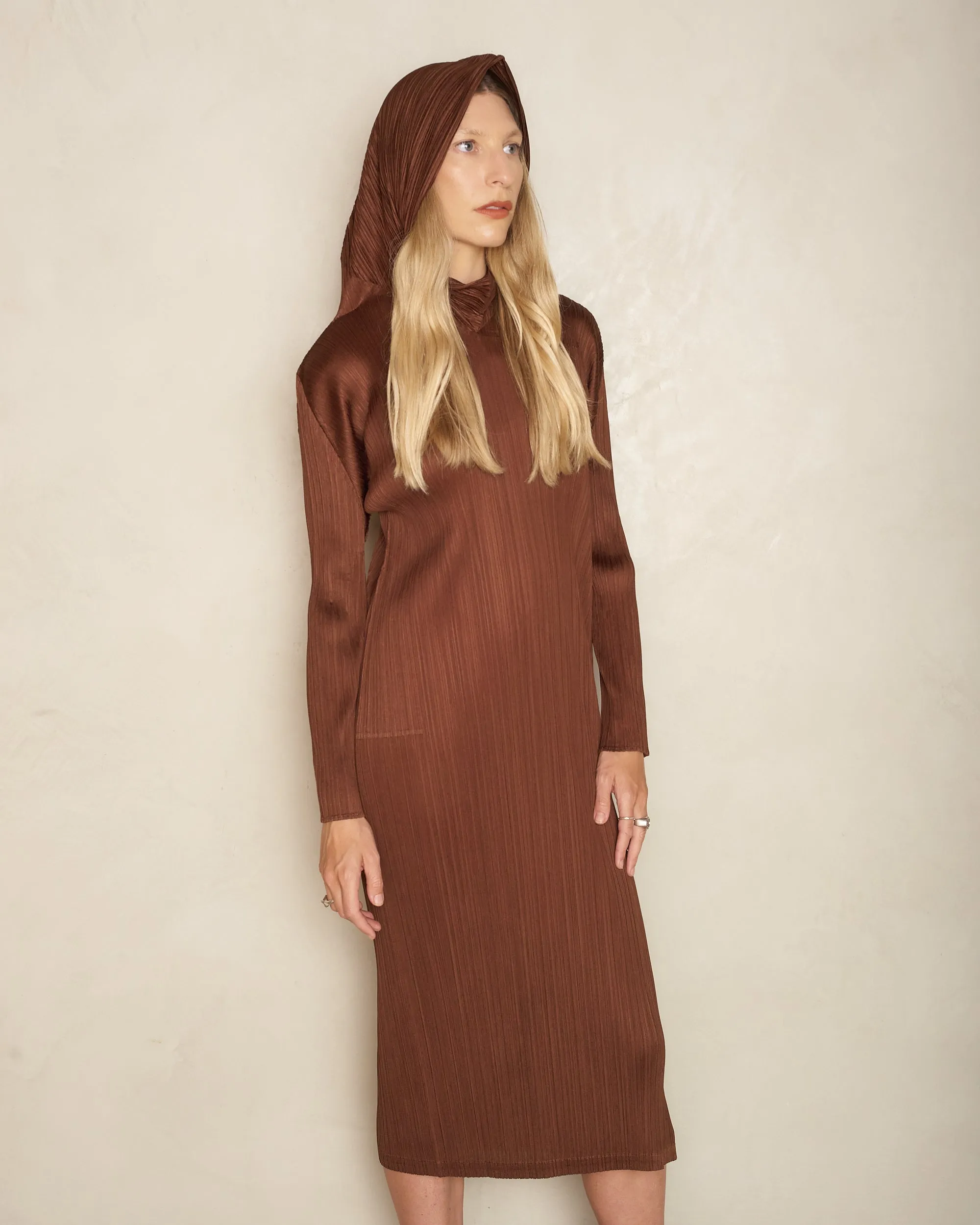 Dark Brown Cowl Neck Dress
