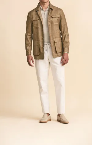 Di Pray Caramel Wool, Silk & Linen Twill