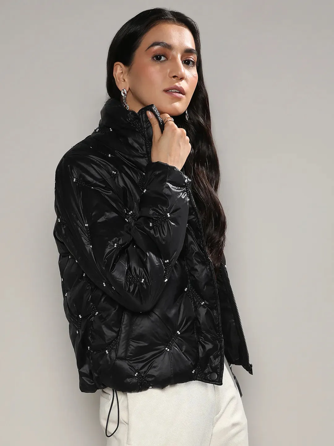 Diamond Quilt Puffler Jacket