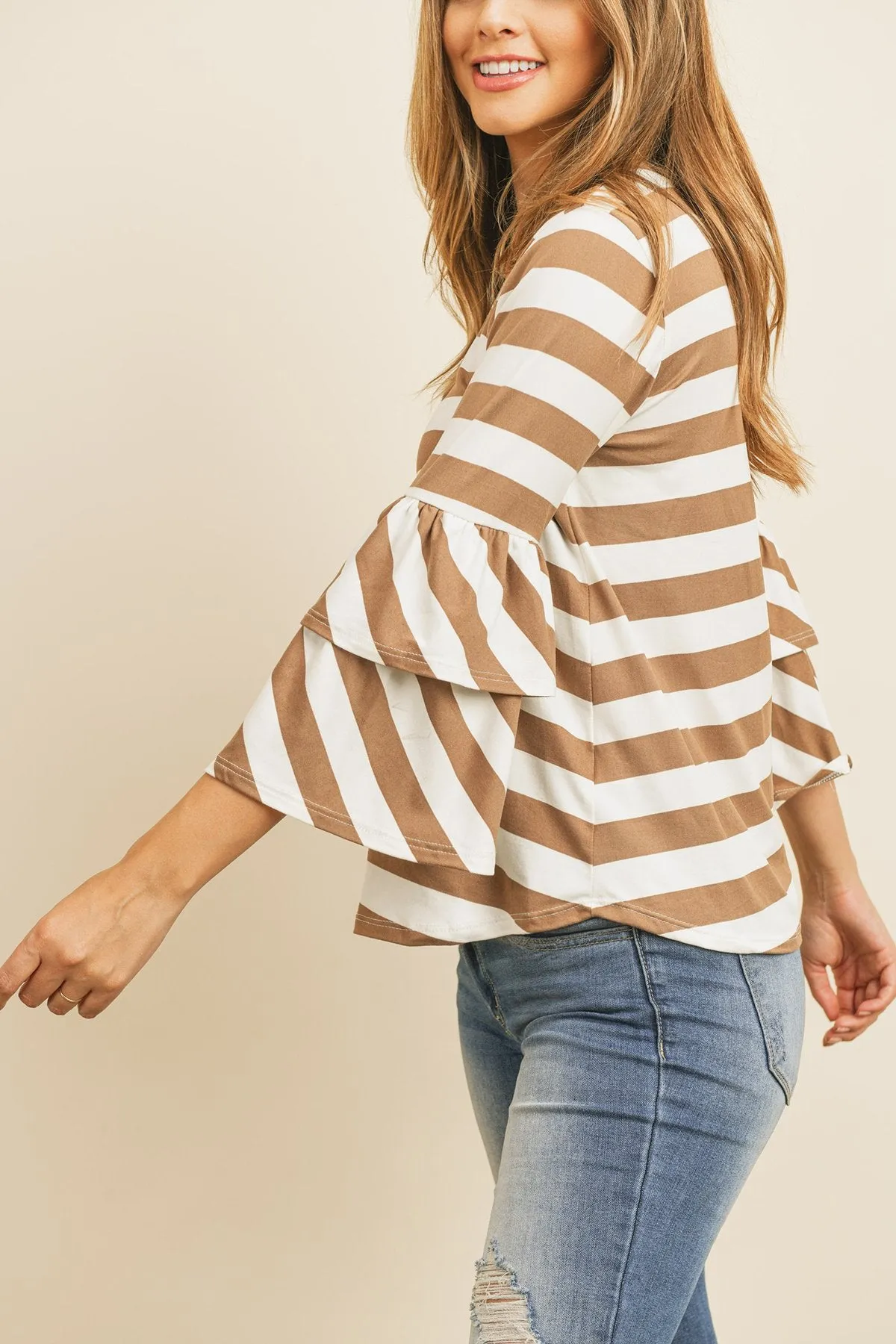 Double Ruffle Long Sleeve Top