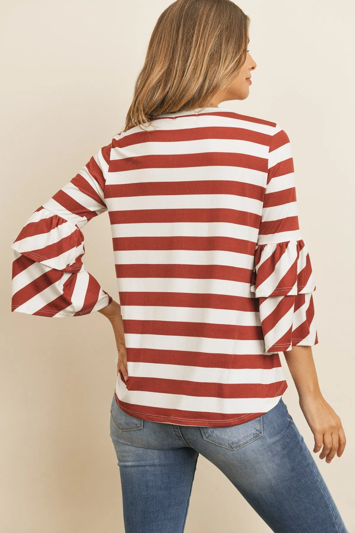 Double Ruffle Long Sleeve Top