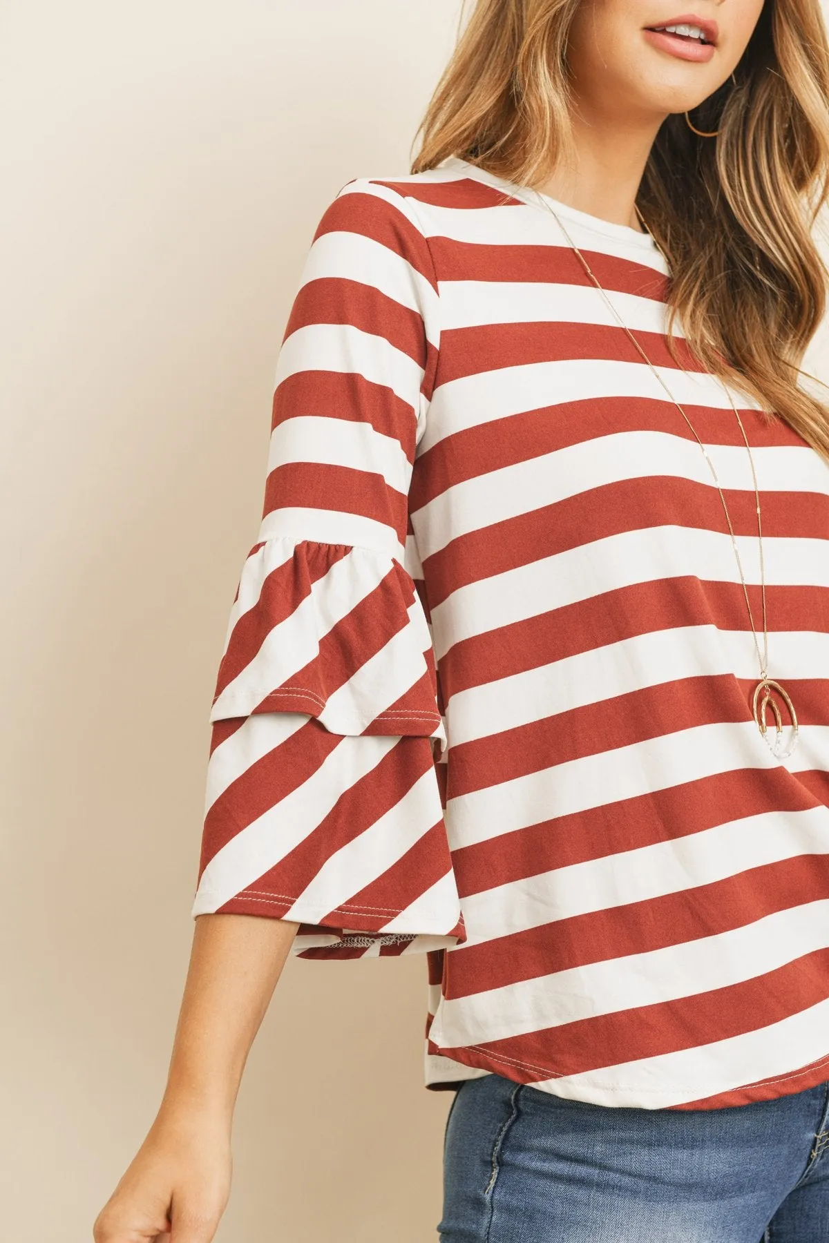 Double Ruffle Long Sleeve Top