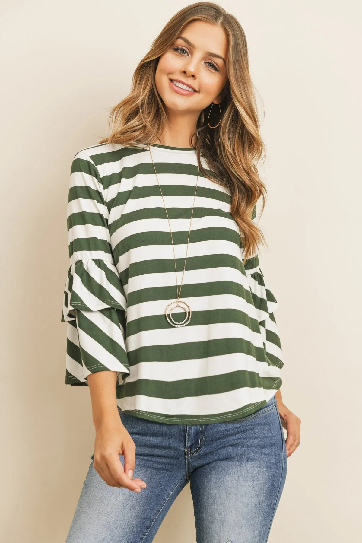 Double Ruffle Long Sleeve Top