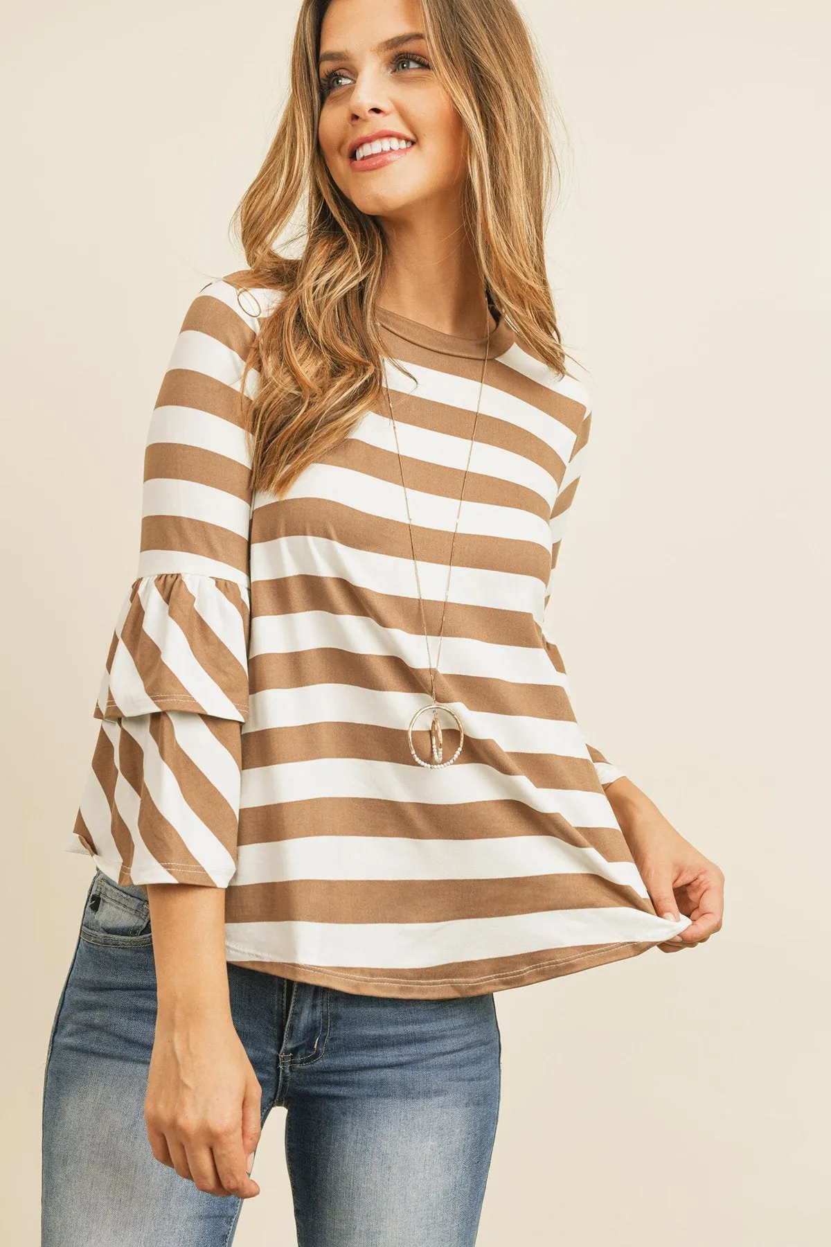 Double Ruffle Long Sleeve Top