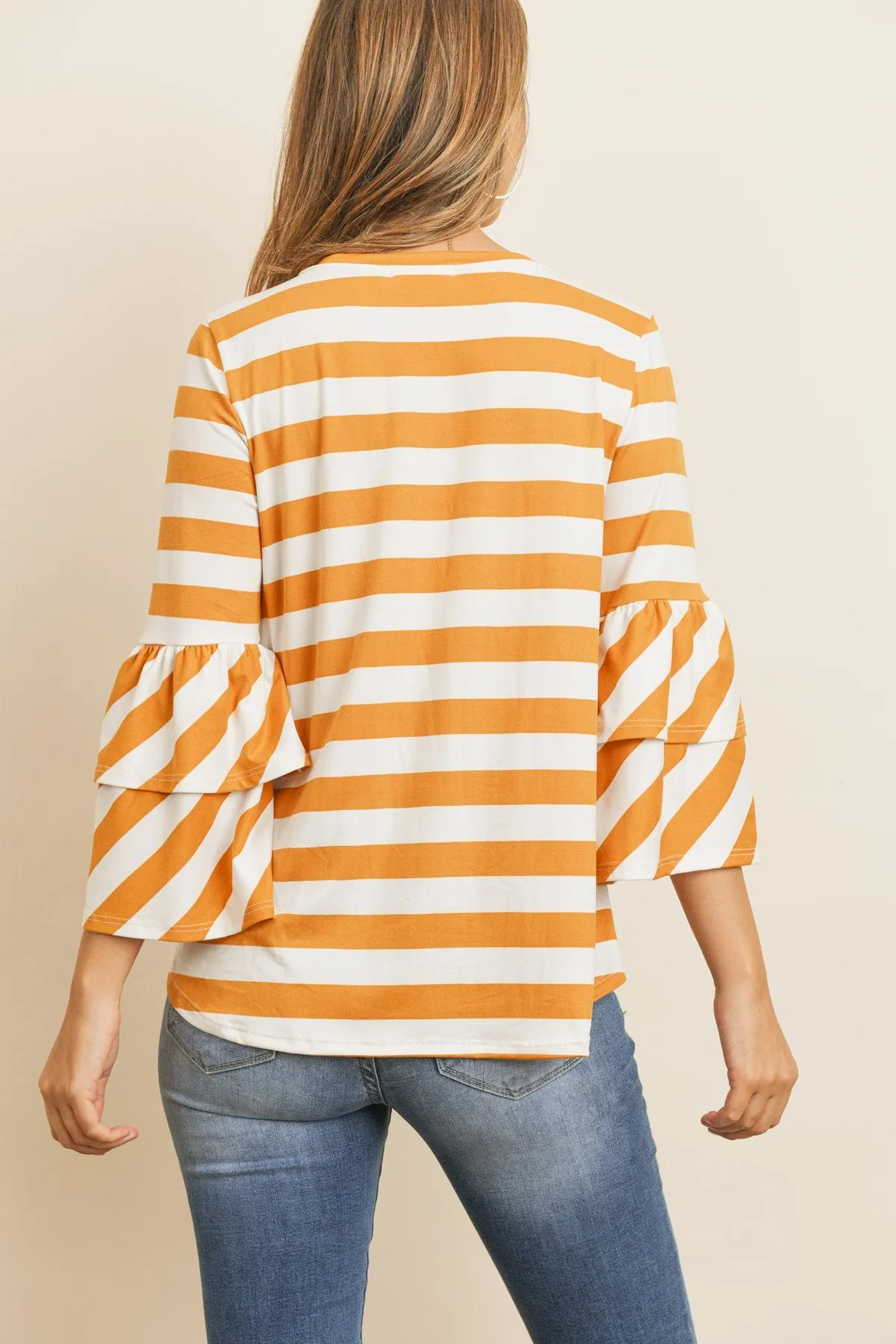 Double Ruffle Long Sleeve Top