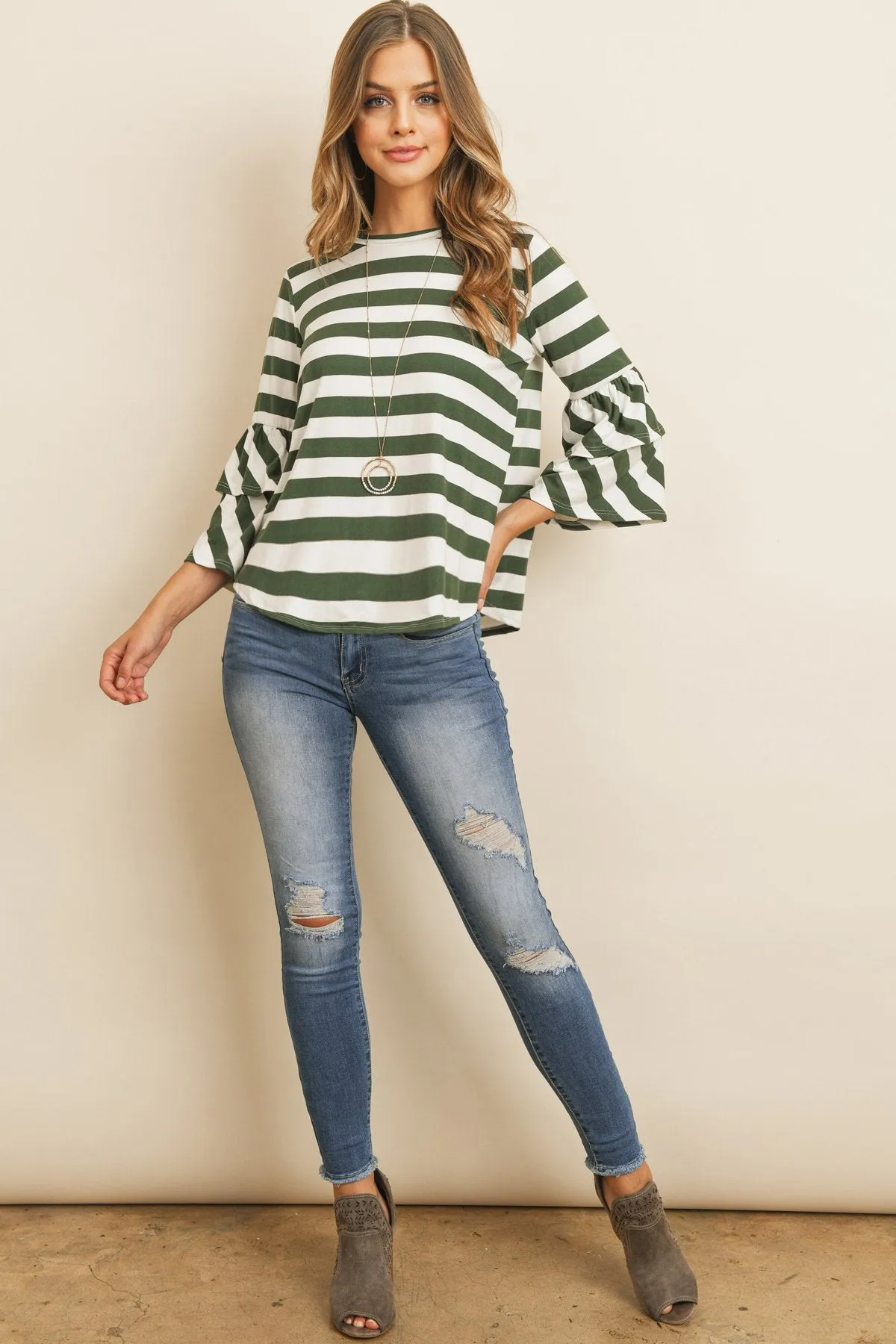Double Ruffle Long Sleeve Top