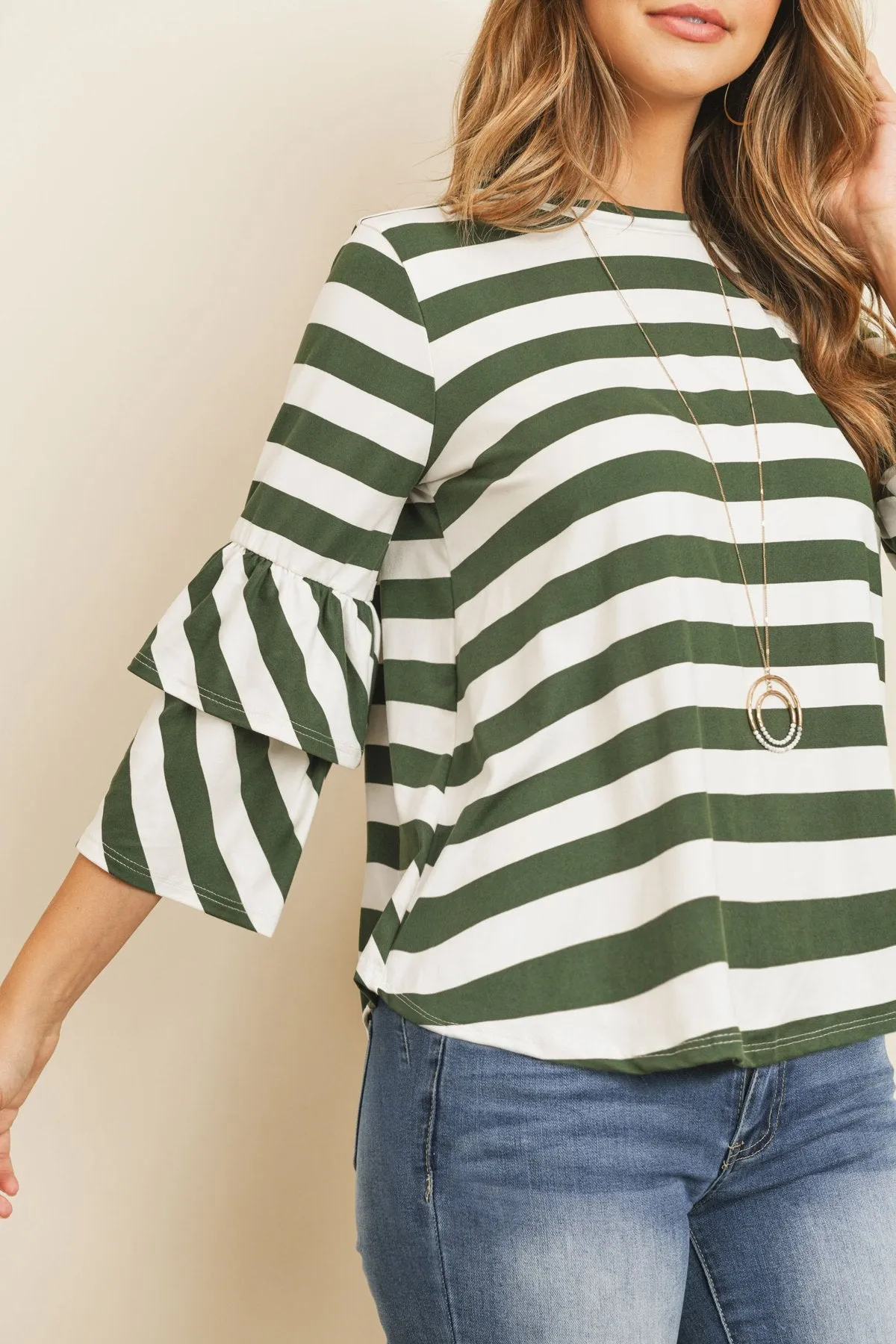 Double Ruffle Long Sleeve Top