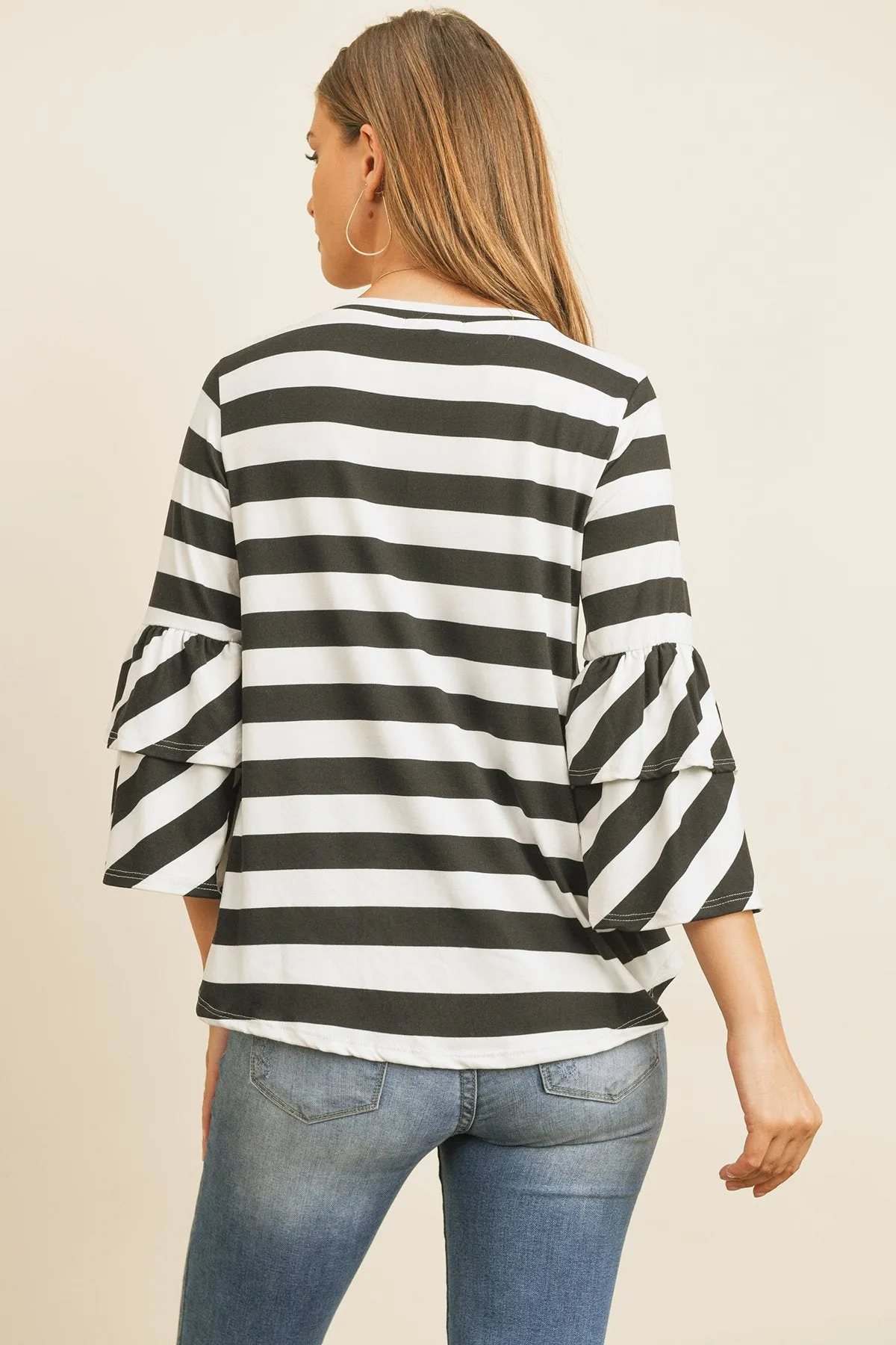 Double Ruffle Long Sleeve Top