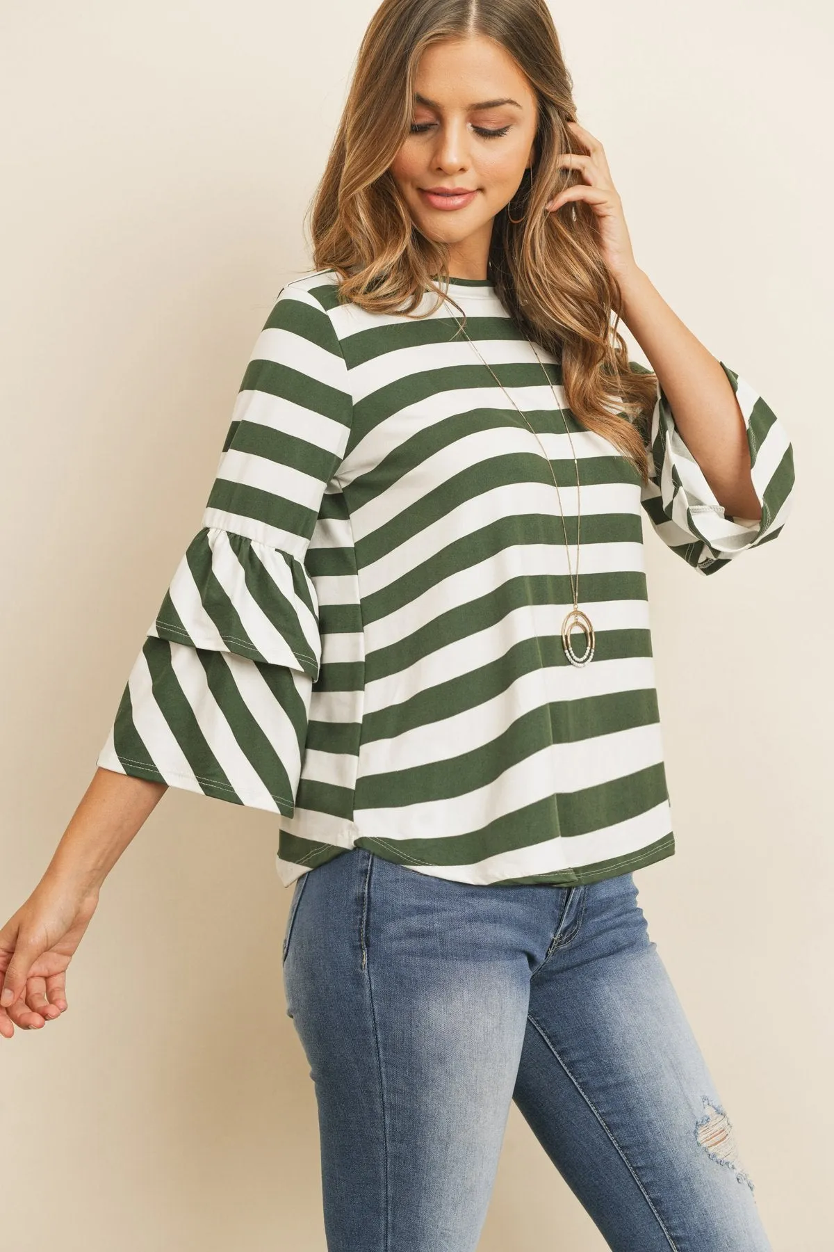 Double Ruffle Long Sleeve Top