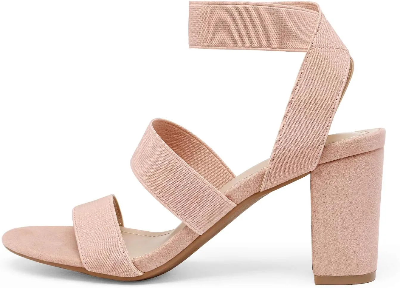 DREAM PAIRS Women's Open Toe High Chunky Elastic Strap Dress Heel Sandals