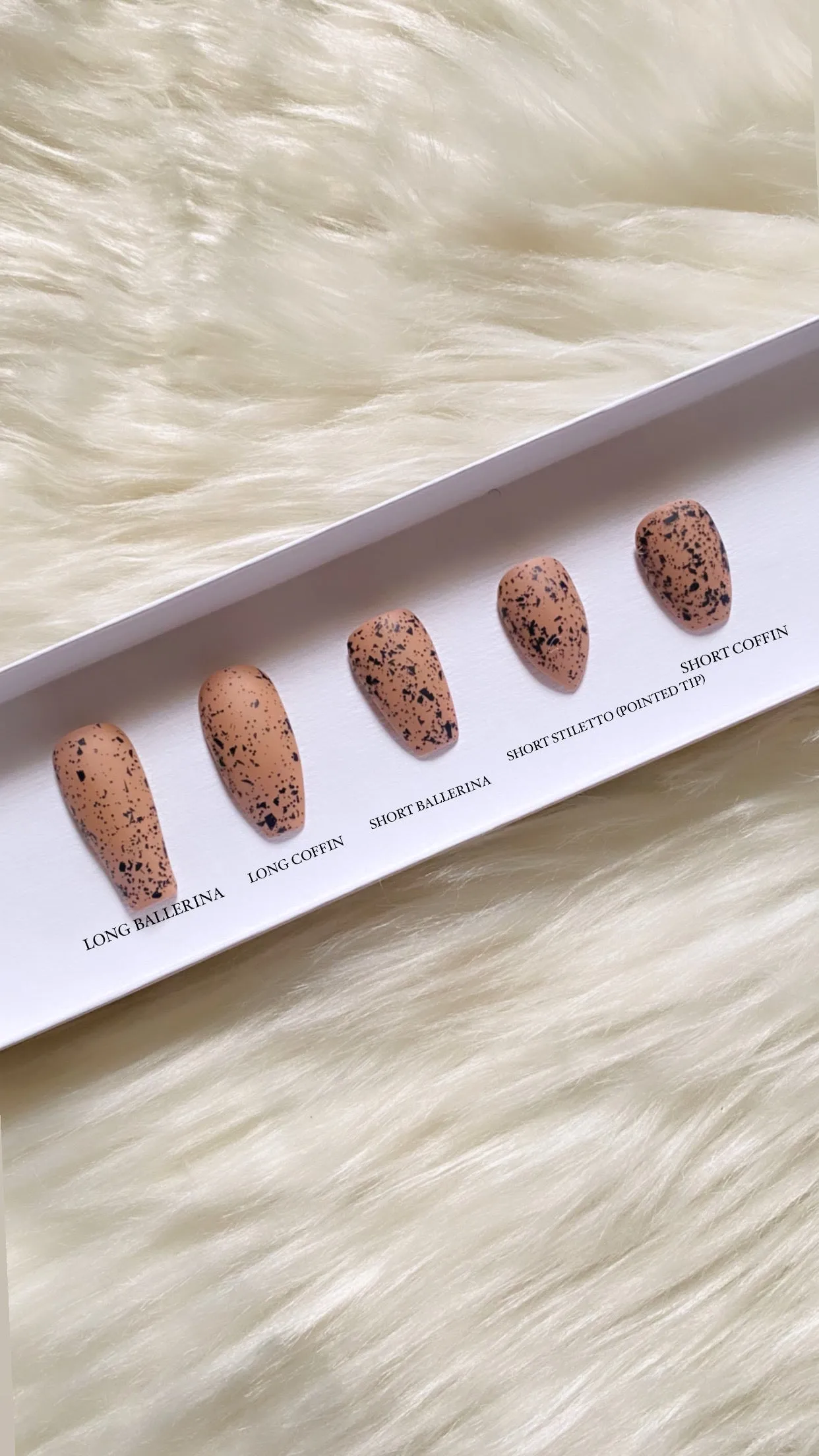 Fall for the Shade: She's a Real One | Nude & Black Speckles | Matte | 20 NAILS PRESS-ON SET