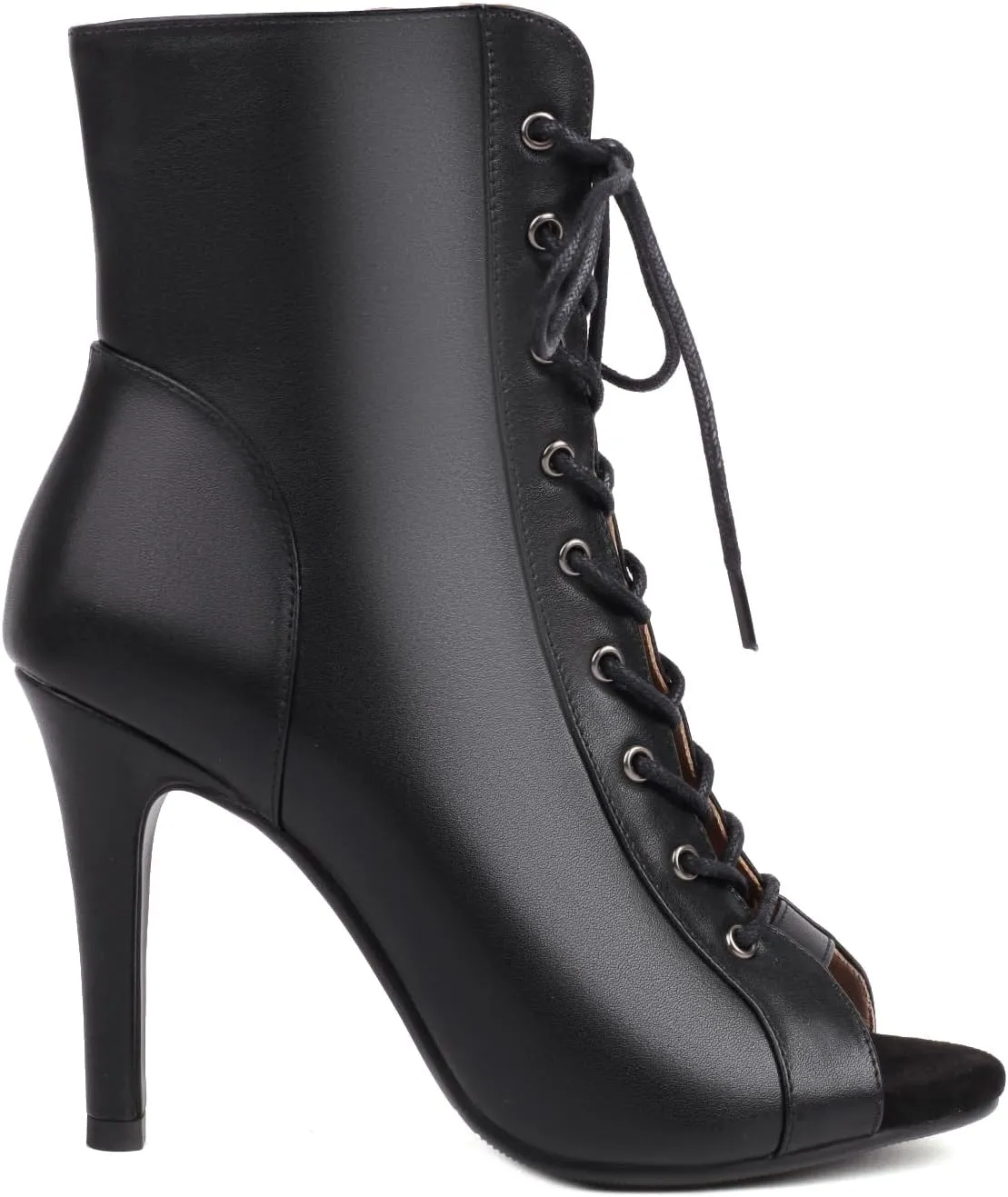 FENIKUSU Women's Dance Shoes High Heels Sexy Stilettos for Ballroom Peep-Toe Dancing Boots Model F2