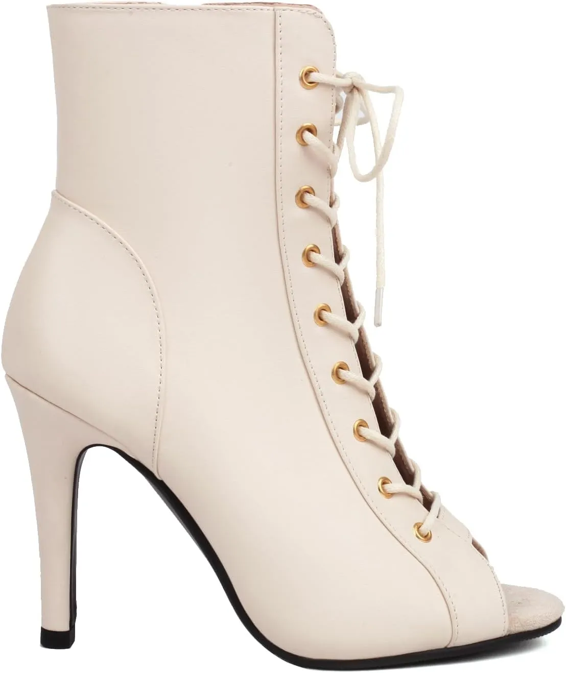 FENIKUSU Women's Dance Shoes High Heels Sexy Stilettos for Ballroom Peep-Toe Dancing Boots Model F2
