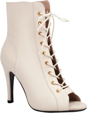FENIKUSU Women's Dance Shoes High Heels Sexy Stilettos for Ballroom Peep-Toe Dancing Boots Model F2