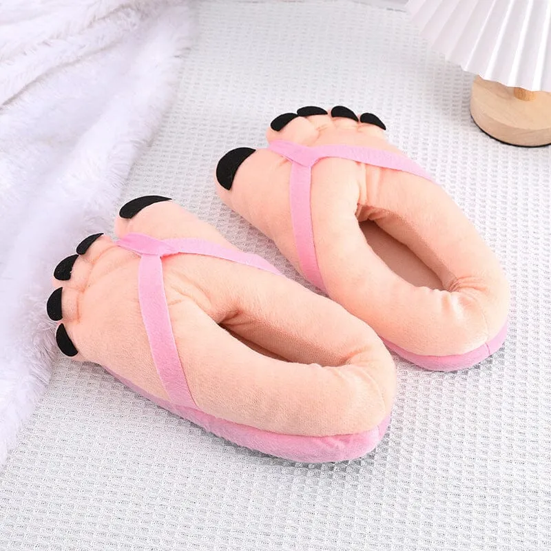 Funny Foot Plush Novelty Slippers