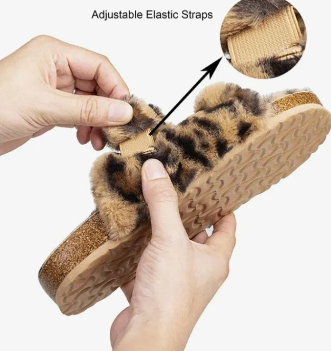 Furry Soft Cork Slippers 4  colors