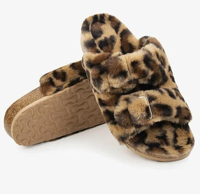 Furry Soft Cork Slippers 4  colors