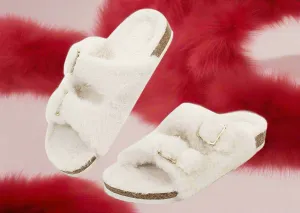 Furry Soft Cork Slippers 4  colors