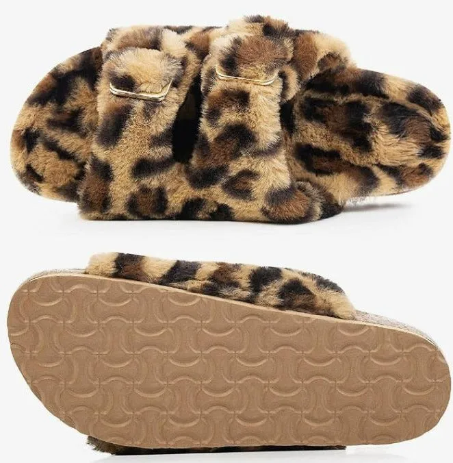Furry Soft Cork Slippers 4  colors