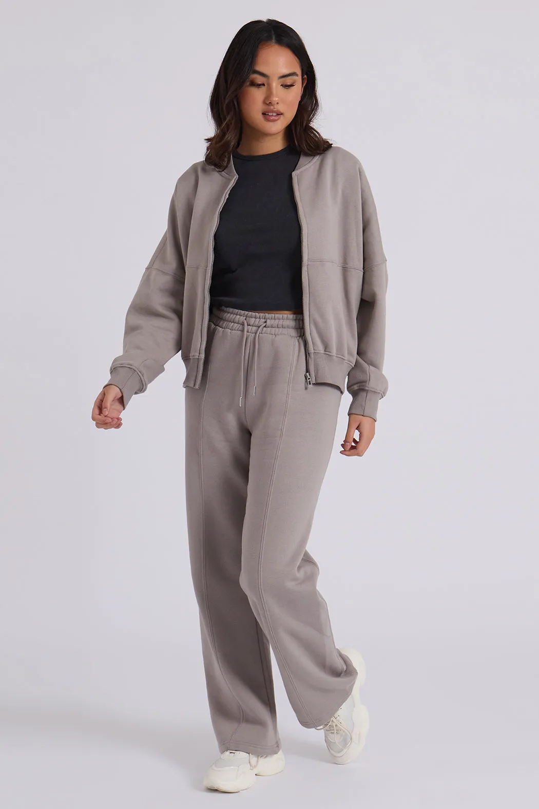 Grey Bomber and Wide Leg Jogger Set