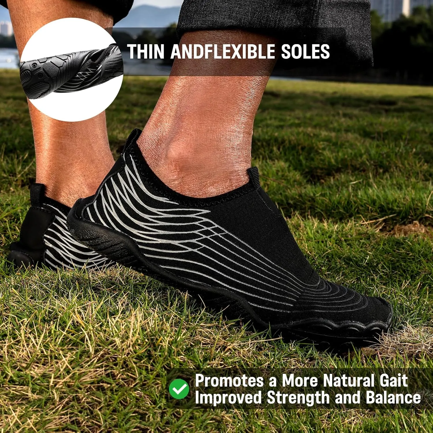 Hike Barefoot Shoes for Womens Mens, 2025 New Comfortable Healthy&Non-Slip Barefoot Vitality Shoes Women's Minimalist Athletic Footwear, Wide Toe Box Water Shoe for Women Men,Hiking Walking Daily Wear
