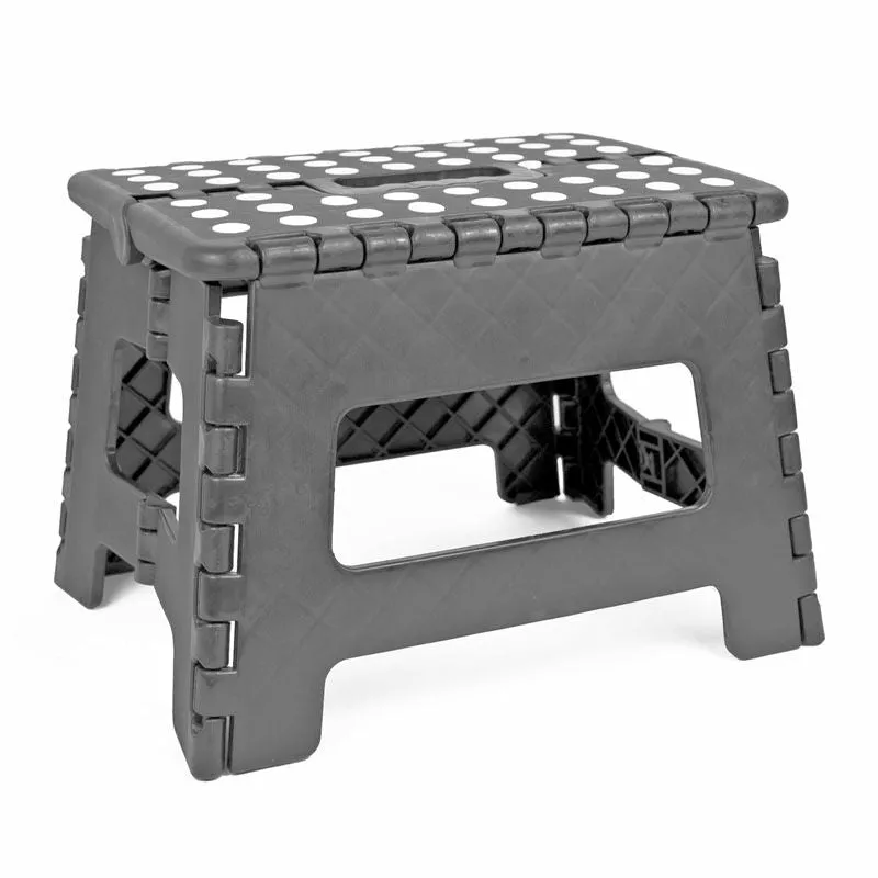 Home Essentials Small Folding Stool - Grey With White Spots