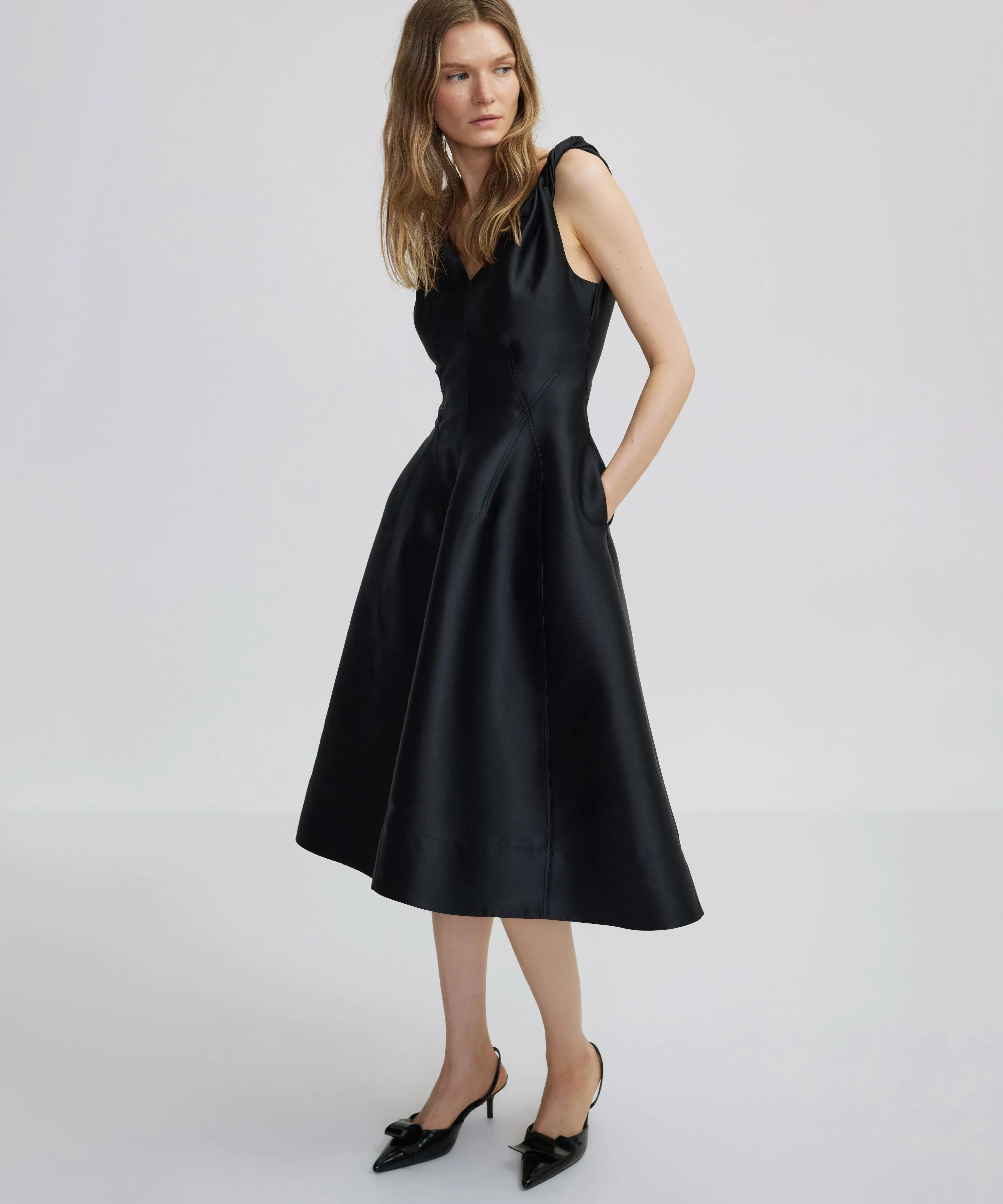 Ipekyol Flounce Midi Dress Black