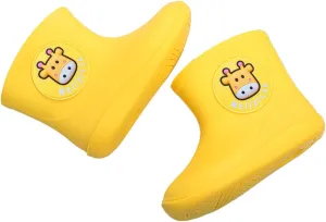 IWIHMIV Toddler Rain Boot Waterproof Kids Shoes Baby Rain Boys Toddler Girls Rubber Baby ShoesYellow,2 Years