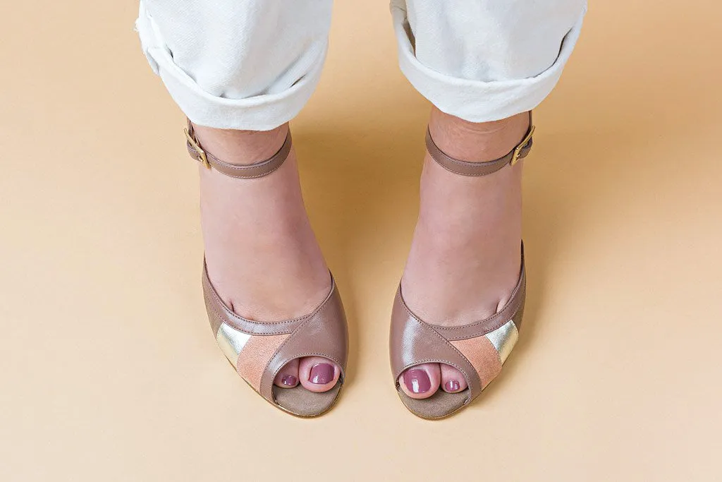 JOSEPHINE Taupe Peep Toe