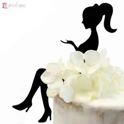 Lady Acrylic Cake Topper -  Elegant - With Heels